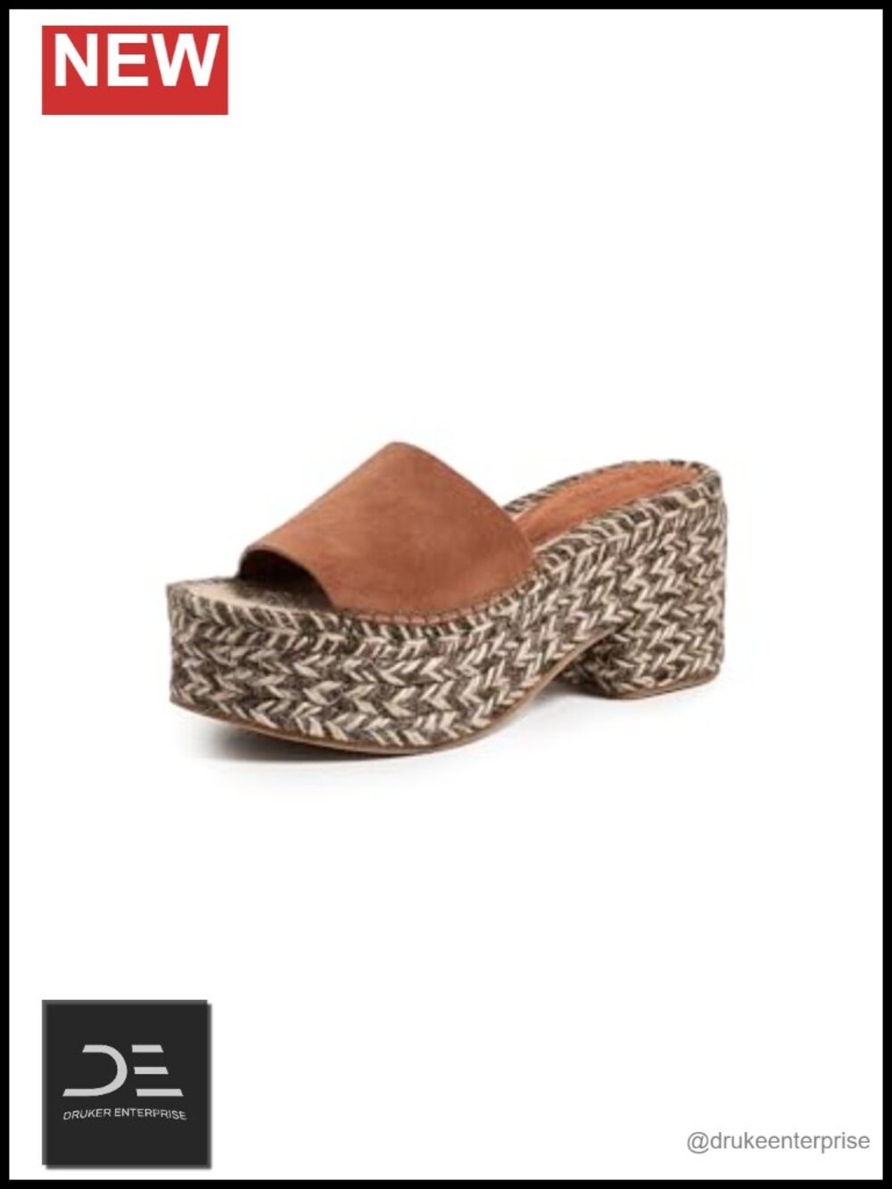 Women's Platform Espadrille Sandals Woven Chunky Heel 90mm